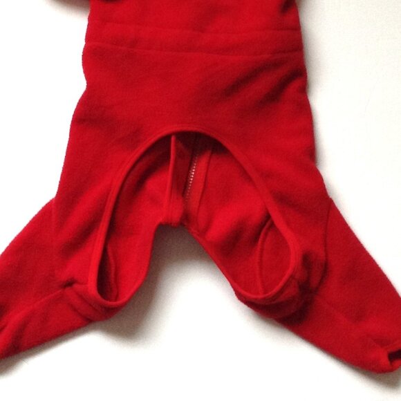 Red Fleece Dog Coat Pet Jacket Clothing Clothes Pets Accessories - Picture 6 of 6